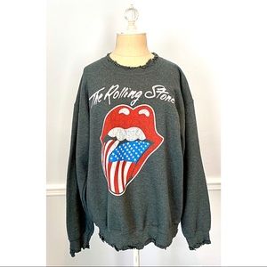 The Rolling Stones Distressed Pullover